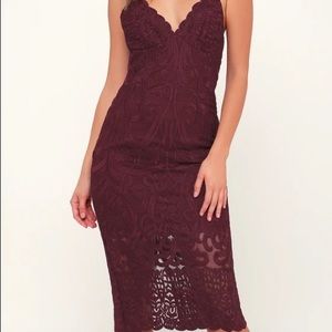 Bardot maroon midi dress